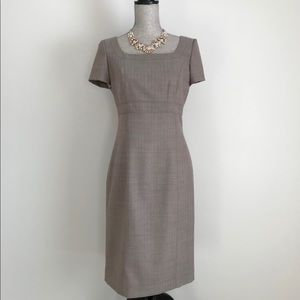 Ann Taylor Taupe Herringbone Sheath Dress